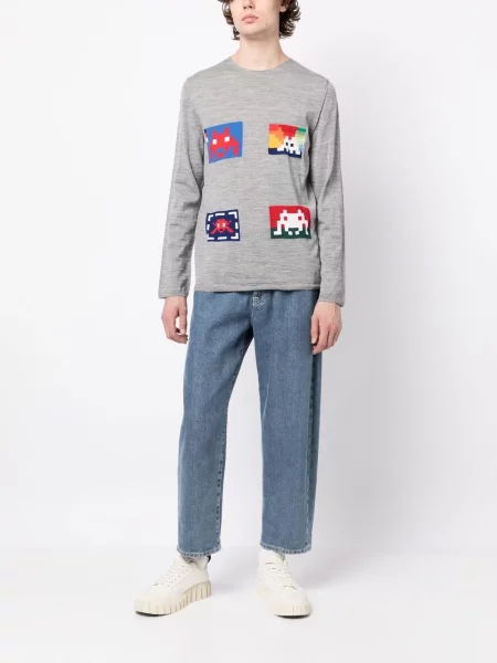 Raštuotas megztinis Comme Des Garçons Shirt pilka