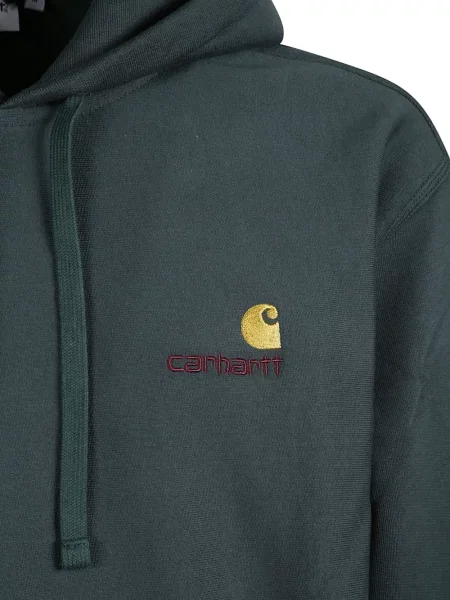 Суичър с качулка Carhartt Wip бродиран зелено