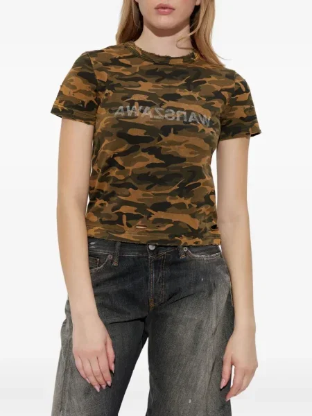 Koszulka Misbhv z nadrukiem w kamuflażu brązowa