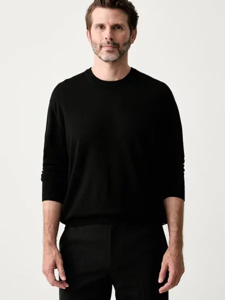 Armani Exchange pulover pentru bărbați cu vâscoză negru