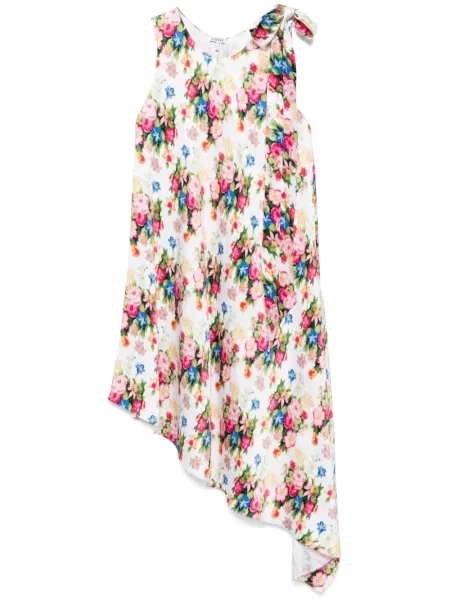 Rochie midi Loewe asimetrică până la genunchi de costum alb