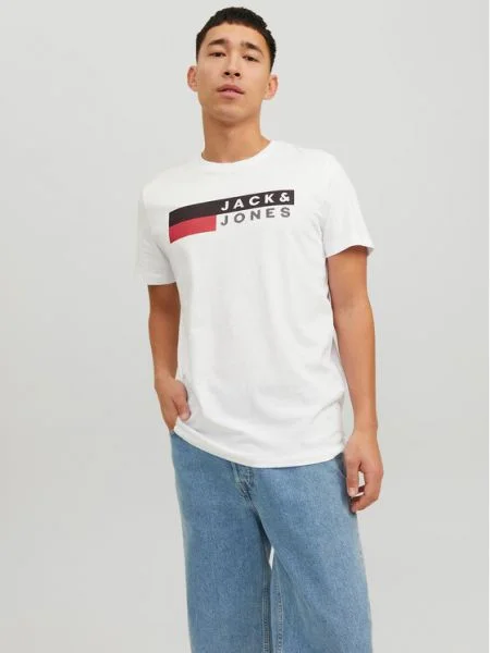 JACK & JONES Tricou JJECorp negru alb