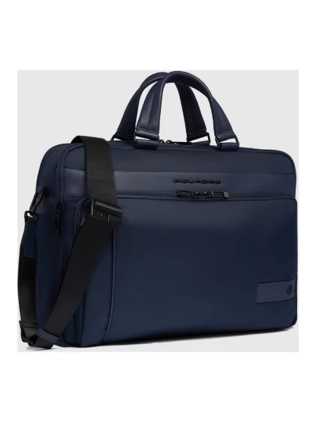 Torba na laptopa Piquadro skórzana niebieska