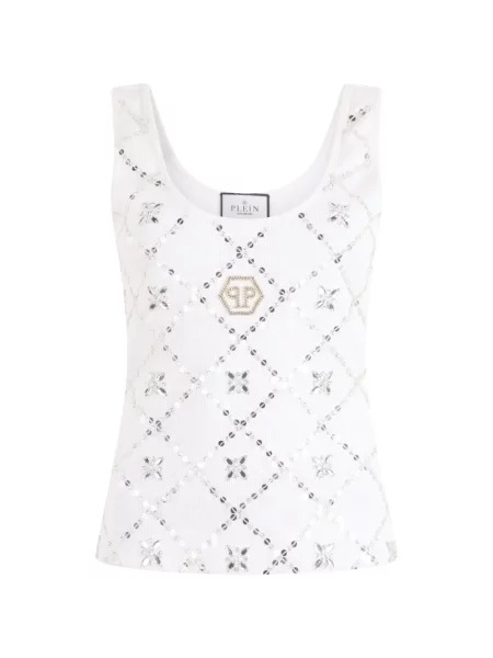 Stras top Philipp Plein alb