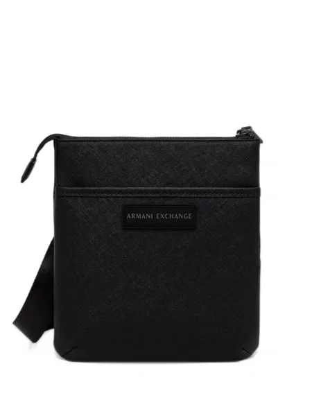 Τσάντα χιαστί Armani Exchange με αυτόγραφο μαύρο