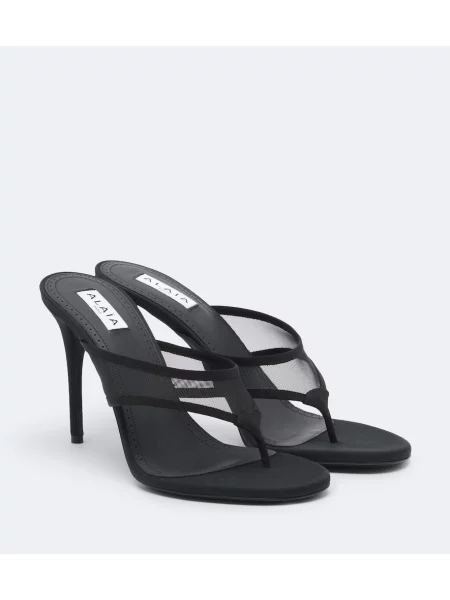 Chiloți tanga Alaïa din tul negru