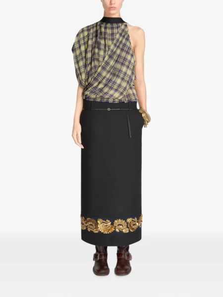 Vunena dugo suknja Dries Van Noten crna