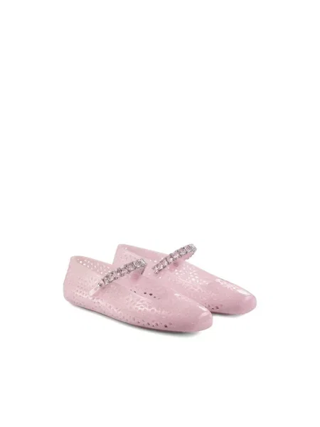 Lniane balerinki Jimmy Choo różowe