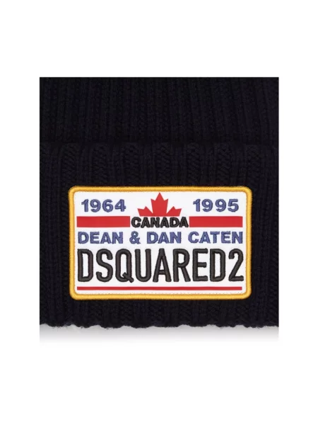 Czapka Dsquared2 z nadrukiem czarna