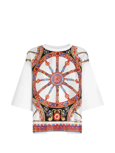 Tricou Dolce & Gabbana cu imagine din jerseu alb