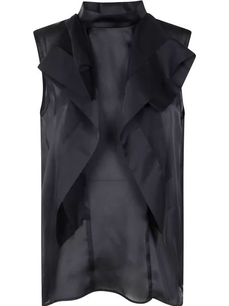 Top Sacai cu volane negru