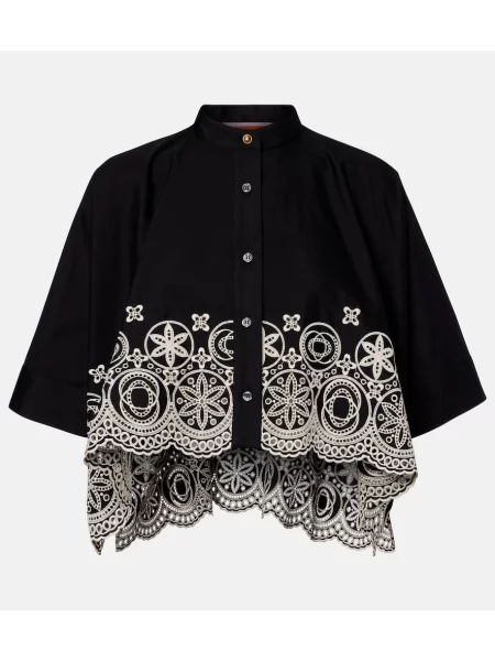 Cămașă La Doublej cu broderie negru