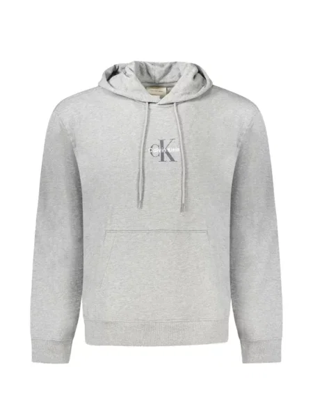 Hanorac cu glugă Calvin Klein cu autograf cu cordon gri