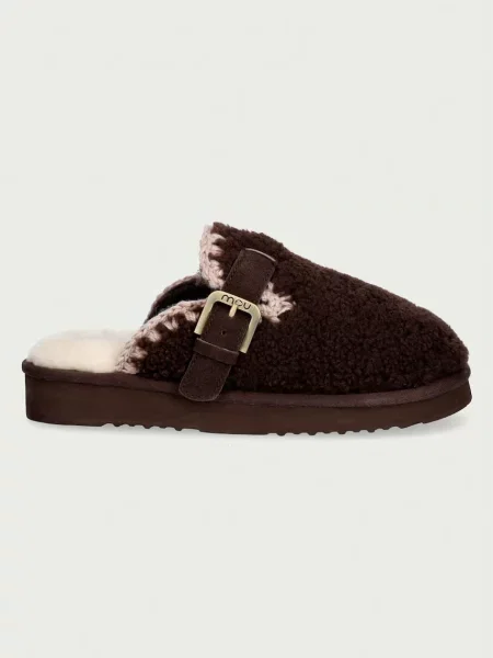 MOU De lână mules încălțăminte Curly Clog Eskimo | shearling maro