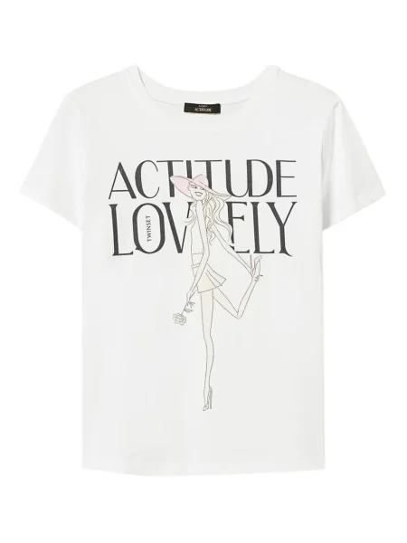 Tricou Twinset cu imagine alb