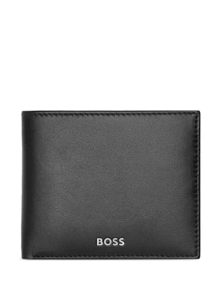 Portofel Boss din piele cu imagine negru
