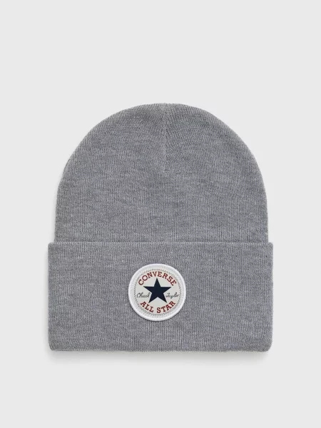 Меланжевая шапка Converse серая