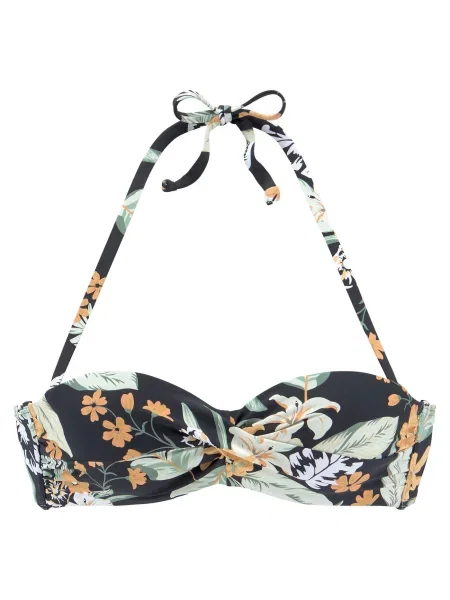 SUNSEEKER Sutien costum de baie maro / verde / portocaliu / negru alb