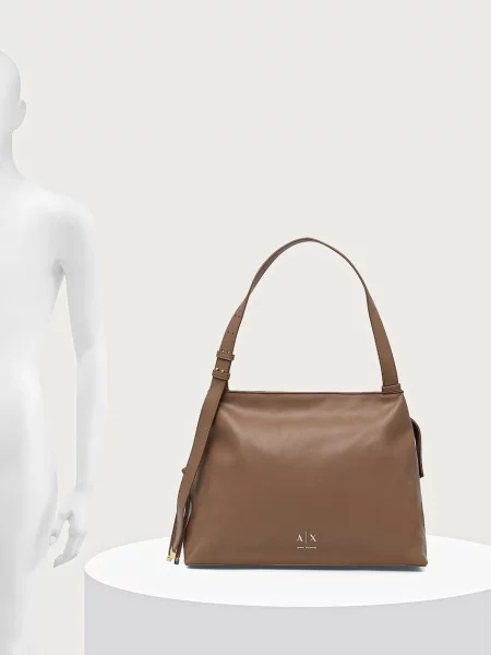 Műbőr kézitáska Armani Exchange bézs