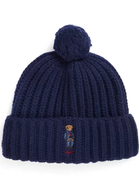 Căciulă Polo Ralph Lauren în carouri teddy cu pompoane roz