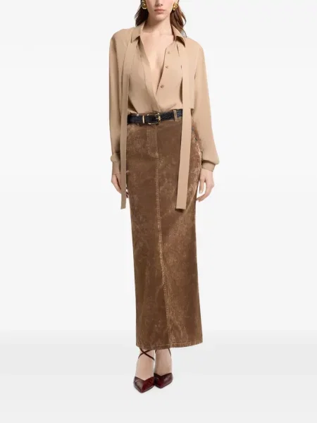 Fustă din denim Elie Saab maro