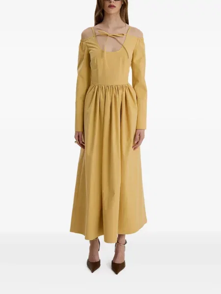 Maxi rochie maxi Moos Studio cu legături de costum galben