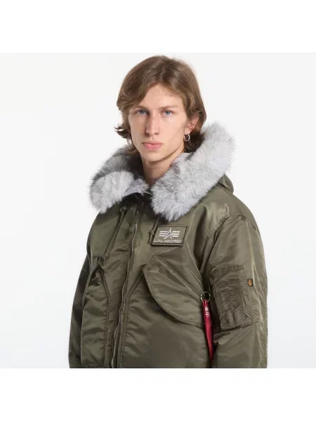Jachetă Alpha Industries Hooded Custom Mud Olive L măslin
