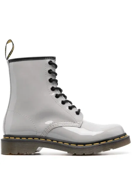 Μποτάκια αστραγάλου Dr. Martens με κορδόνια με δαντέλα γκρι