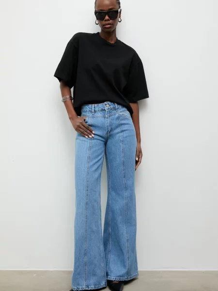 Answear.LAB blugi bootcut femei albastru