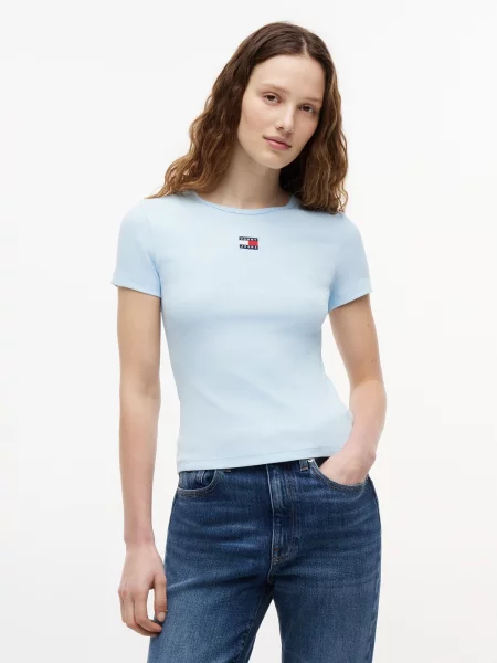Tommy Jeans Tričko námornícka modrá / svetlomodrá / červená biela
