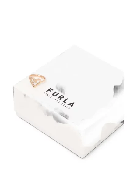 Пръстен Furla със сърца с автограф розово