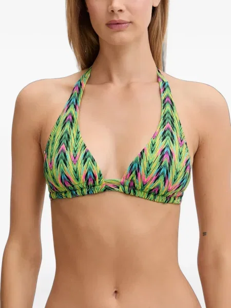 Bikini Chantelle cu imagine cu gât halter verde