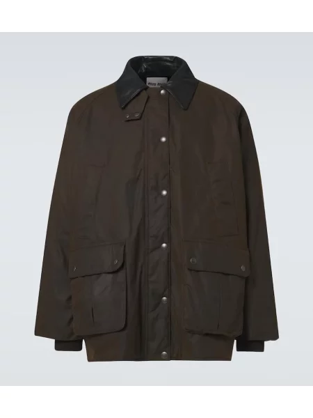 Usnjena jakna Miu Miu rjava