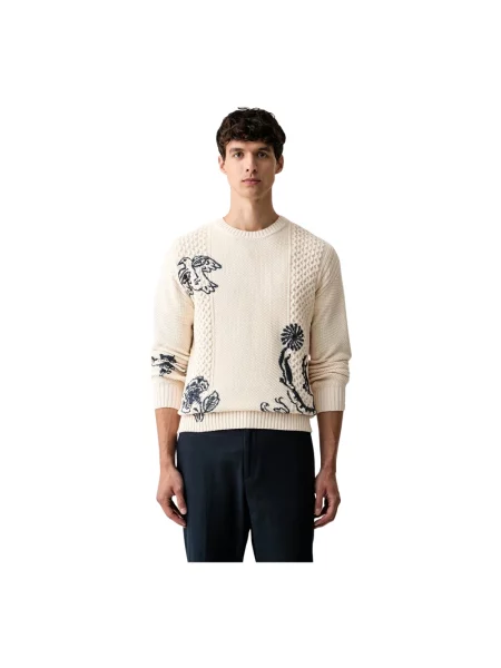 Dzianinowy sweter Scotch & Soda beżowy