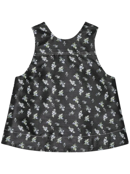 Top Ganni cu model floral cu imagine negru