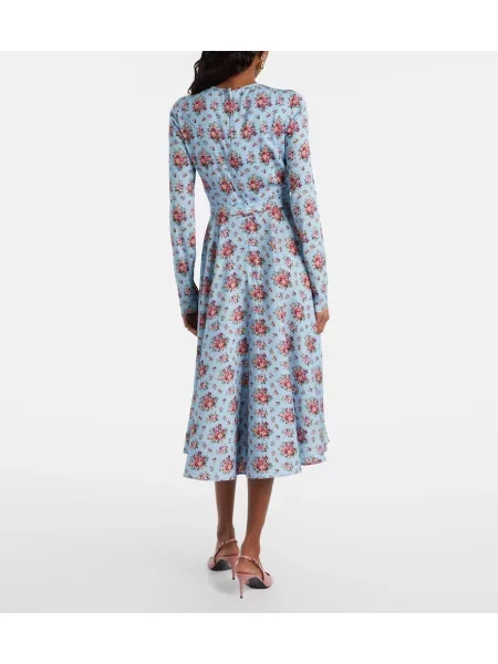 Hodvábne kvetinové midi šaty Dolce&gabbana po kolená