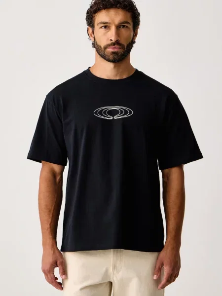 Rains T-shirt Classic T-shirt Splash czarna