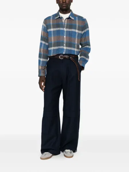 Cămașă Portuguese Flannel în carouri de flanelă albastru