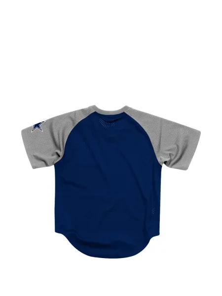 Tricou Mitchell & Ness cu decolteu în V albastru