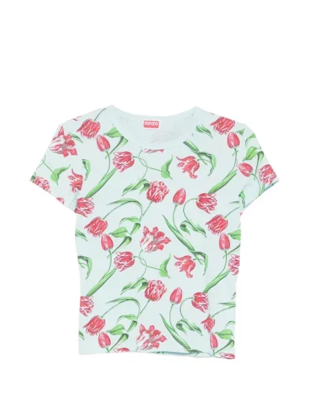 Tricou Kenzo cu model floral cu imagine albastru