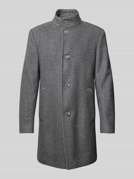 Płaszcz krótki JOOP! Collection;Mieszanka bawełny;Prosty krój;Model ‘Maron’;Stójka;Boczne wpuszczane kieszenie;Szwy działowe;Zapięcie na guzik;Długość tyłu w rozmiarze 90 cm;Szeroko