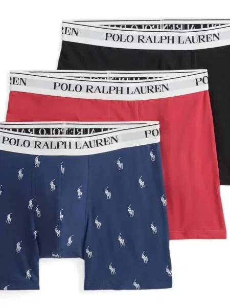Chiloți Polo Ralph Lauren din țesătură twill cu autograf cu glugă albastru
