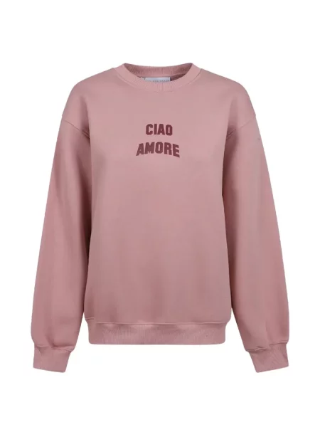 Hanorac crewneck Giada Benincasa cu decolteu rotund roz