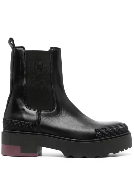 Cizme scurte Tommy Hilfiger din piele negru