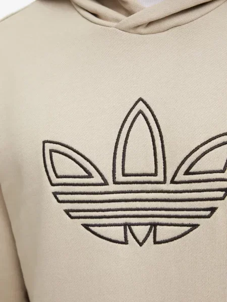 Hanorac cu glugă Adidas cu broderie verde