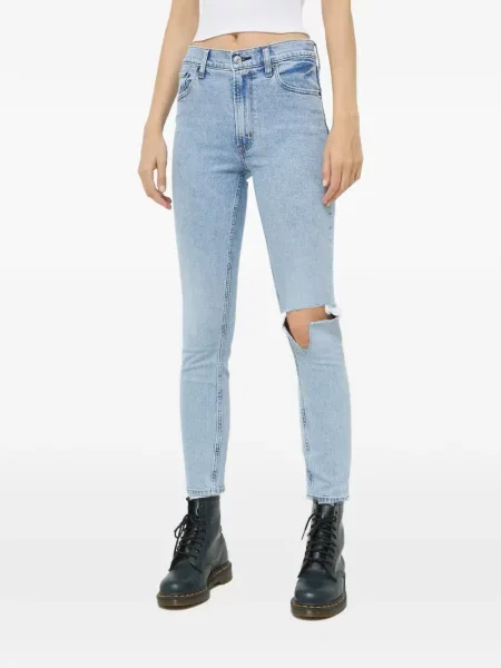 Blugi skinny Abercrombie & Fitch rupți albastru