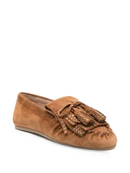 Pantofi loafer Stuart Weitzman cu tepi maro