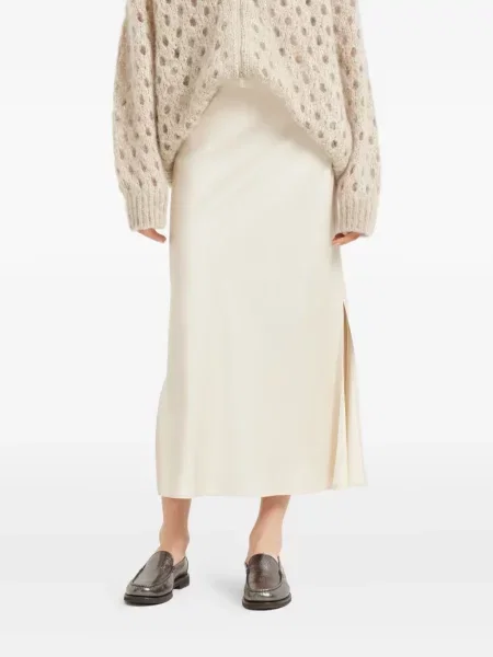 Fustă midi Brunello Cucinelli până la genunchi