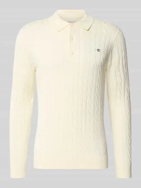 Sweter o kroju regular fit z czystej bawełny Gant biały