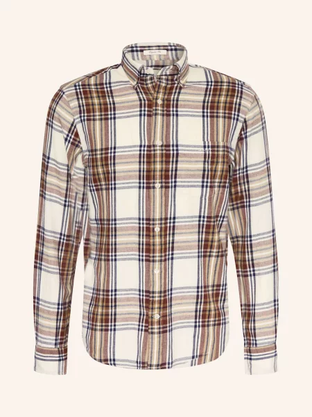Gant Koszula Flanelowa Windblown Regular Fit beige beżowa